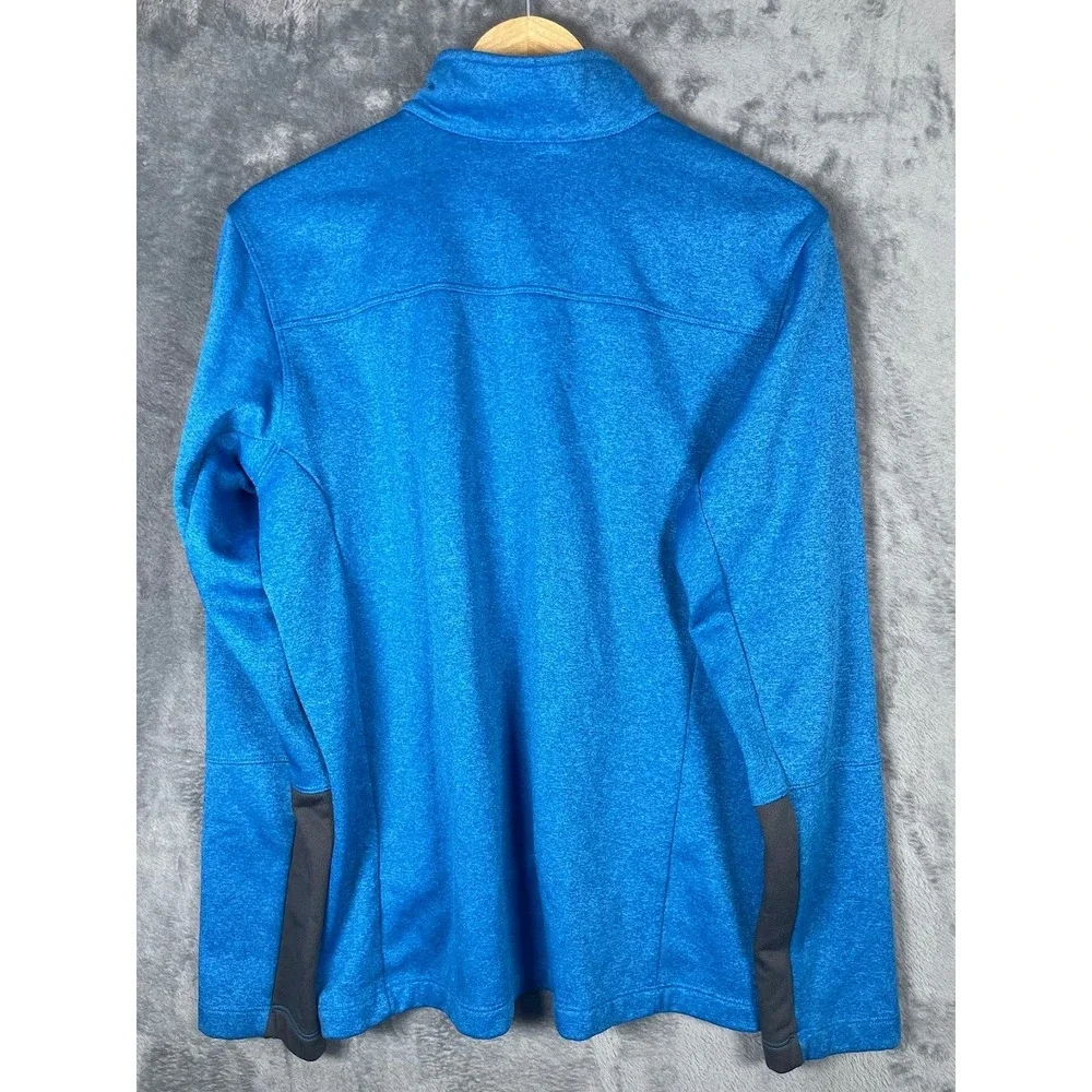 The North Face Mens Medium Blue Heather Quarter Zip Fleece Pullover Jacket